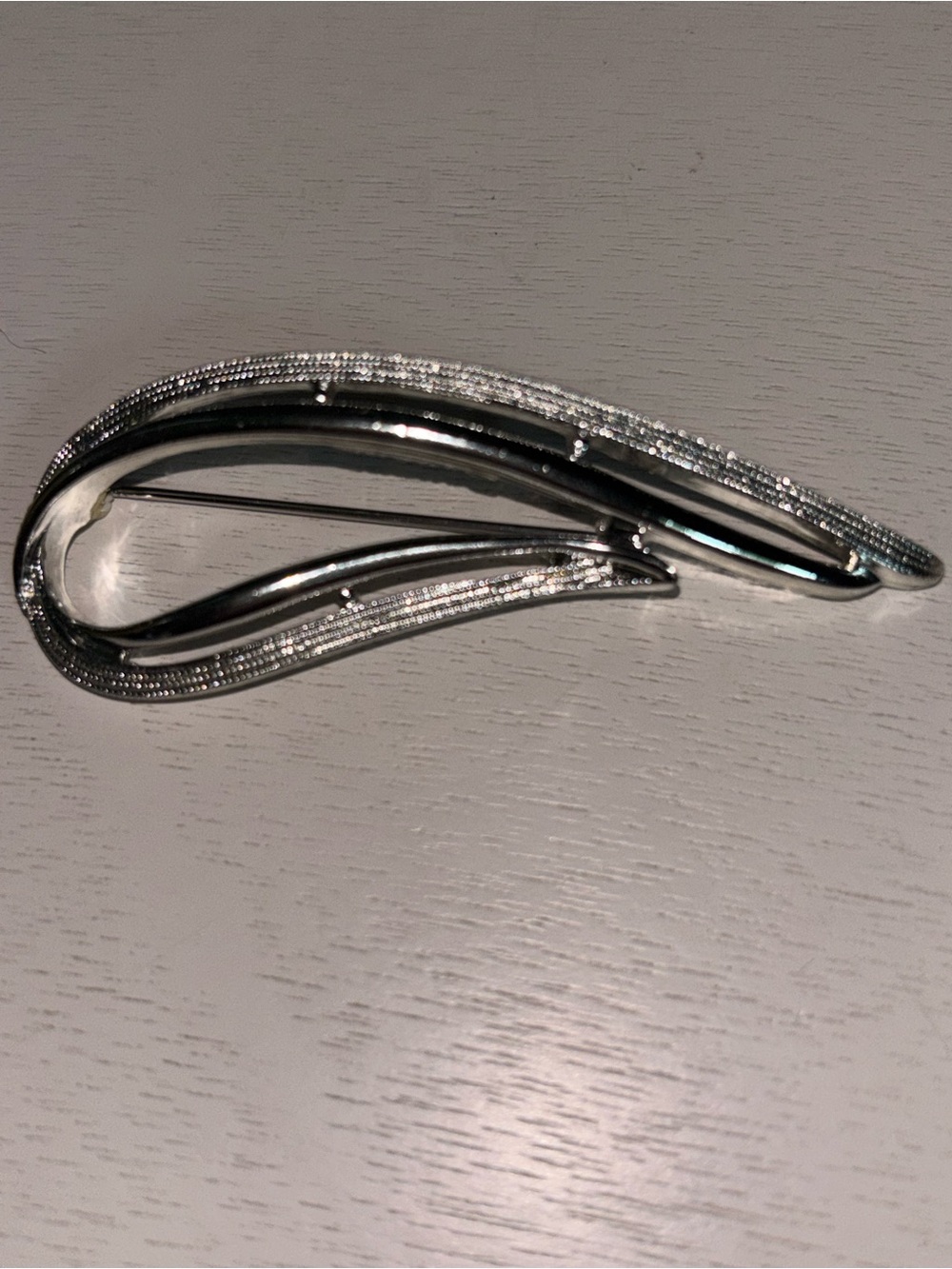 Vintage Sarah Coventry "Stunning" Silver-Tone Abstract Swirl Brooch
